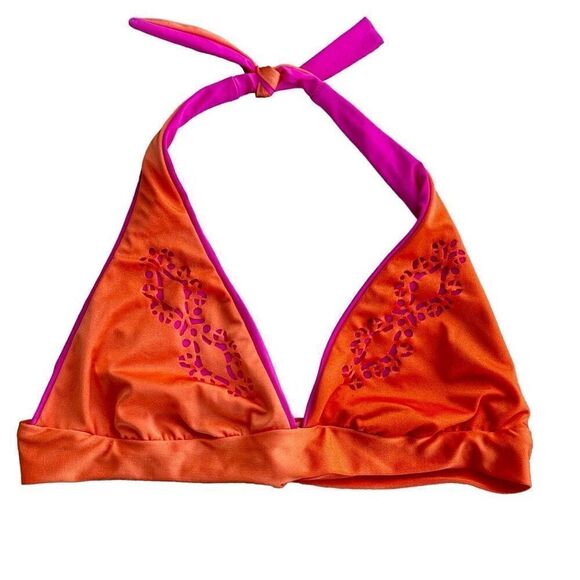 Becca Pink And Orange Cutout Hipster Two Piece Bikini - Picture 10 of 12